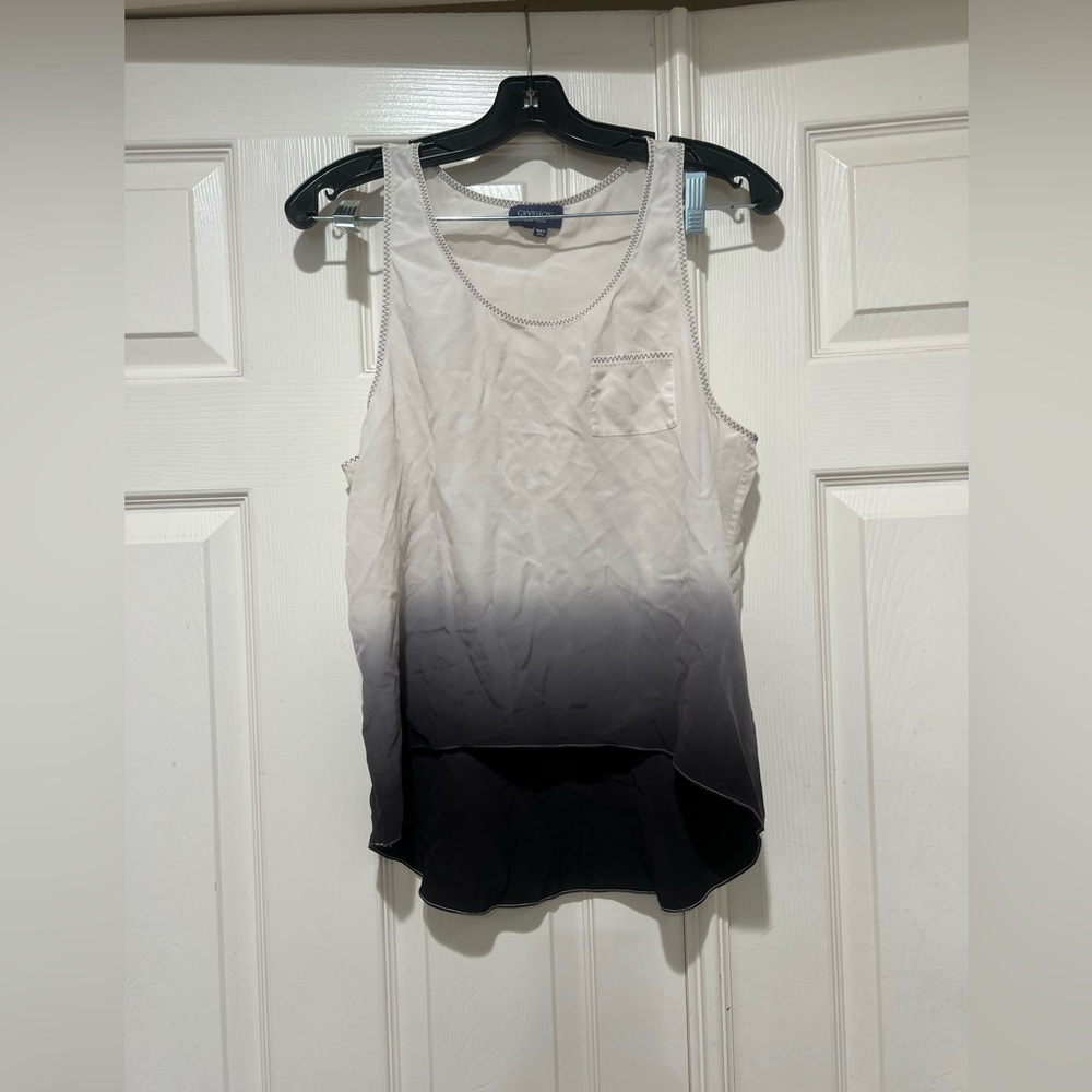 GRYPHON NEW YORK silk ombre Sleeveless high-low Tunic blouse lightweight Medium